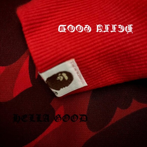 BAPE Shark Full Zip Double Hoodie Red/Blue - Picture 2 of 8